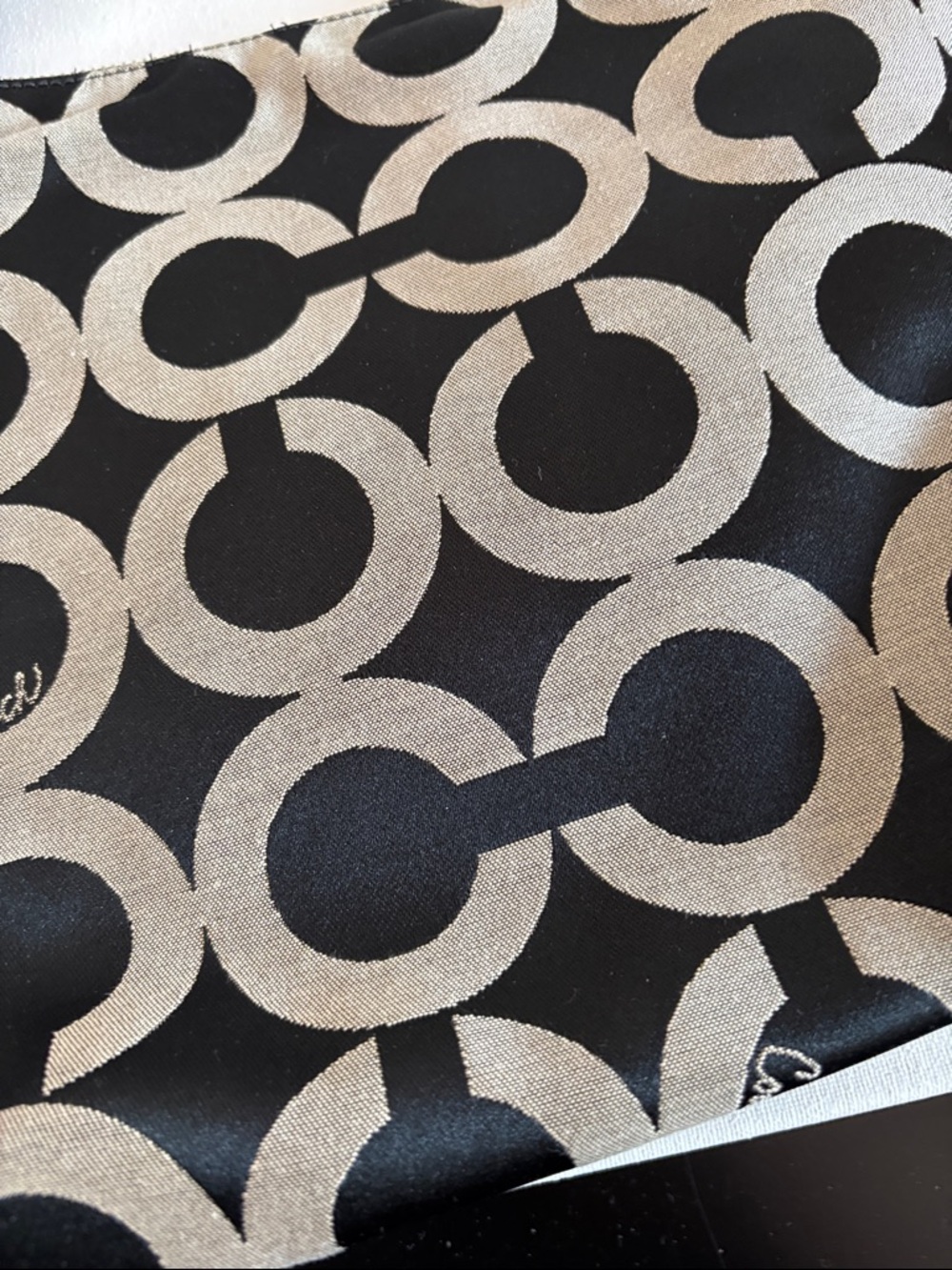 Coach Black & Cream Signature Shoulder Bag - Picture 16 of 16